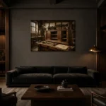 Premium Wall Art Yatay Html Edition – NM3-BRN-WW-H-001 shown in a warm modern interior