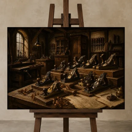 Premium Wall Art Yatay Html Edition – NM3-BRN-WW-H-002 displayed on a studio easel