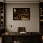 Premium Wall Art Yatay Html Edition – NM3-BRN-WW-H-002 displayed in a contemporary gallery-inspired room
