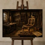 Premium Wall Art Yatay Html Edition – NM3-BRN-WW-H-003 displayed on a studio easel