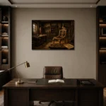Premium Wall Art Yatay Html Edition – NM3-BRN-WW-H-003 displayed in a contemporary gallery-inspired room