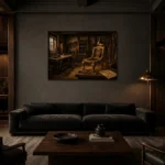 Premium Wall Art Yatay Html Edition – NM3-BRN-WW-H-003 shown in a warm modern interior