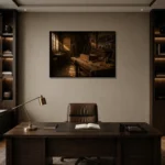 Premium Wall Art Yatay Html Edition – NM3-BRN-WW-H-005 displayed in a contemporary gallery-inspired room