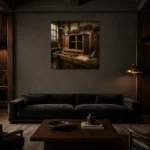Premium Wall Art Kare Html Edition – NM3-BRN-WW-S-001 shown in a warm modern interior