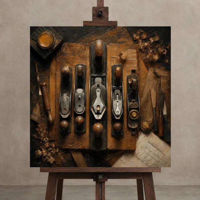 Premium Wall Art Kare Html Edition – NM3-BRN-WW-S-002 displayed on a studio easel