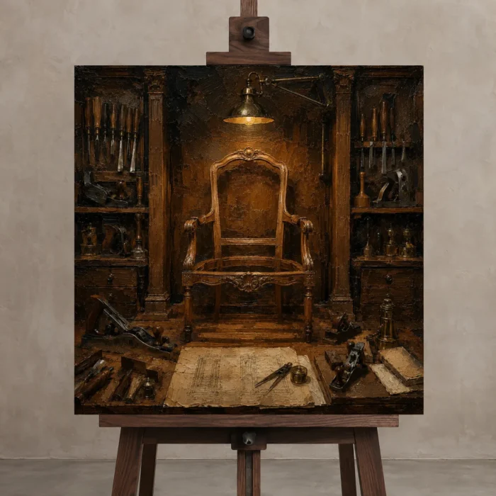 Premium Wall Art Kare Html Edition – NM3-BRN-WW-S-003 displayed on a studio easel