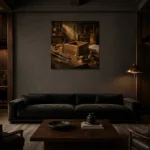 Premium Wall Art Kare Html Edition – NM3-BRN-WW-S-005 shown in a warm modern interior