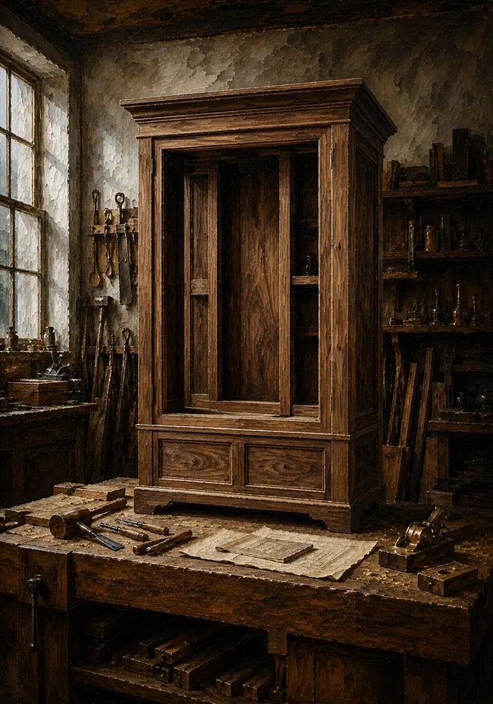 Walnut Sentinel Half-Finished Walnut Cabinet Brown Home Office Wall Art