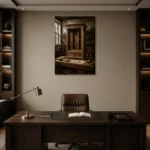 Premium Wall Art Dikey Html Edition – NM3-BRN-WW-V-001 displayed in a contemporary gallery-inspired room