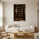 Premium Wall Art Dikey Html Edition – NM3-BRN-WW-V-002 styled in a refined neutral interior