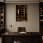 Premium Wall Art Dikey Html Edition – NM3-BRN-WW-V-002 displayed in a contemporary gallery-inspired room