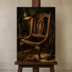 Premium Wall Art Dikey Html Edition – NM3-BRN-WW-V-003 displayed on a studio easel