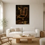Premium Wall Art Dikey Html Edition – NM3-BRN-WW-V-003 styled in a refined neutral interior