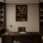 Premium Wall Art Dikey Html Edition – NM3-BRN-WW-V-003 displayed in a contemporary gallery-inspired room