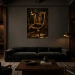 Premium Wall Art Dikey Html Edition – NM3-BRN-WW-V-003 shown in a warm modern interior