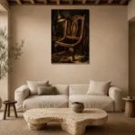 Premium Wall Art Dikey Html Edition – NM3-BRN-WW-V-003 presented in a sophisticated home setting