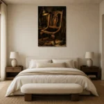 Premium Wall Art Dikey Html Edition – NM3-BRN-WW-V-003 showcased in an elegant minimalist interior
