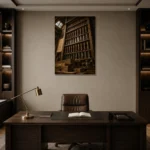 Premium Wall Art Dikey Html Edition – NM3-BRN-WW-V-004 displayed in a contemporary gallery-inspired room
