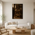 Premium Wall Art Dikey Html Edition – NM3-BRN-WW-V-005 styled in a refined neutral interior