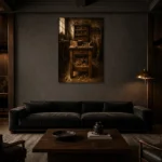 Premium Wall Art Dikey Html Edition – NM3-BRN-WW-V-005 shown in a warm modern interior