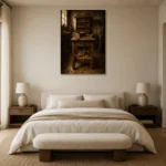 Premium Wall Art Dikey Html Edition – NM3-BRN-WW-V-005 showcased in an elegant minimalist interior