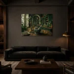 Premium Wall Art Yatay Html Edition – NM3-GRN-AC-H-002 shown in a warm modern interior