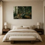 Premium Wall Art Yatay Html Edition – NM3-GRN-AC-H-002 showcased in an elegant minimalist interior