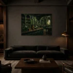 Premium Wall Art Yatay Html Edition – NM3-GRN-AC-H-003 shown in a warm modern interior