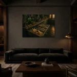 Premium Wall Art Yatay Html Edition – NM3-GRN-AC-H-004 shown in a warm modern interior