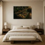 Premium Wall Art Yatay Html Edition – NM3-GRN-AC-H-004 showcased in an elegant minimalist interior