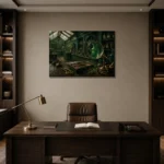 Premium Wall Art Yatay Html Edition – NM3-GRN-AC-H-005 displayed in a contemporary gallery-inspired room
