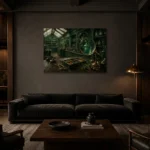 Premium Wall Art Yatay Html Edition – NM3-GRN-AC-H-005 shown in a warm modern interior