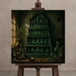 Premium Wall Art Kare Html Edition – NM3-GRN-AC-S-001 displayed on a studio easel