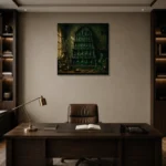 Premium Wall Art Kare Html Edition – NM3-GRN-AC-S-001 displayed in a contemporary gallery-inspired room