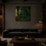 Premium Wall Art Kare Html Edition – NM3-GRN-AC-S-001 shown in a warm modern interior