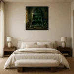 Premium Wall Art Kare Html Edition – NM3-GRN-AC-S-001 showcased in an elegant minimalist interior