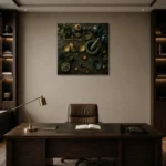 Premium Wall Art Kare Html Edition – NM3-GRN-AC-S-002 displayed in a contemporary gallery-inspired room