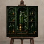 Premium Wall Art Kare Html Edition – NM3-GRN-AC-S-003 displayed on a studio easel