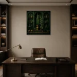 Premium Wall Art Kare Html Edition – NM3-GRN-AC-S-003 displayed in a contemporary gallery-inspired room