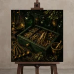Premium Wall Art Kare Html Edition – NM3-GRN-AC-S-004 displayed on a studio easel