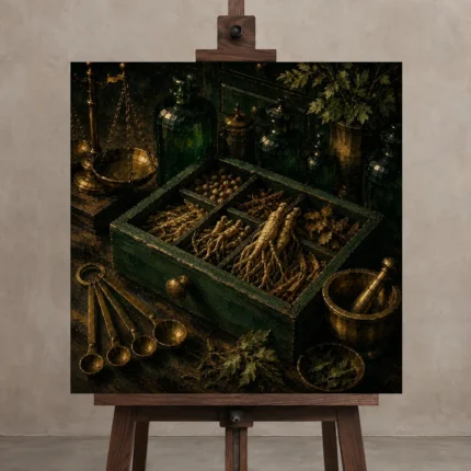 Premium Wall Art Kare Html Edition – NM3-GRN-AC-S-004 displayed on a studio easel