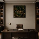 Premium Wall Art Kare Html Edition – NM3-GRN-AC-S-004 displayed in a contemporary gallery-inspired room
