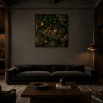 Premium Wall Art Kare Html Edition – NM3-GRN-AC-S-004 shown in a warm modern interior
