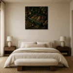 Premium Wall Art Kare Html Edition – NM3-GRN-AC-S-004 showcased in an elegant minimalist interior