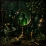 Apothecary Constellation Single Bottle Green Living Room Wall Art