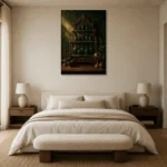 Premium Wall Art Dikey Html Edition – NM3-GRN-AC-V-001 showcased in an elegant minimalist interior