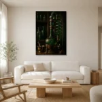 Premium Wall Art Dikey Html Edition – NM3-GRN-AC-V-003 styled in a refined neutral interior