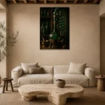 Premium Wall Art Dikey Html Edition – NM3-GRN-AC-V-003 presented in a sophisticated home setting