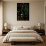 Premium Wall Art Dikey Html Edition – NM3-GRN-AC-V-003 showcased in an elegant minimalist interior