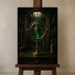 Premium Wall Art Dikey Html Edition – NM3-GRN-AC-V-005 displayed on a studio easel